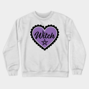 Purple Witch Heart Crewneck Sweatshirt